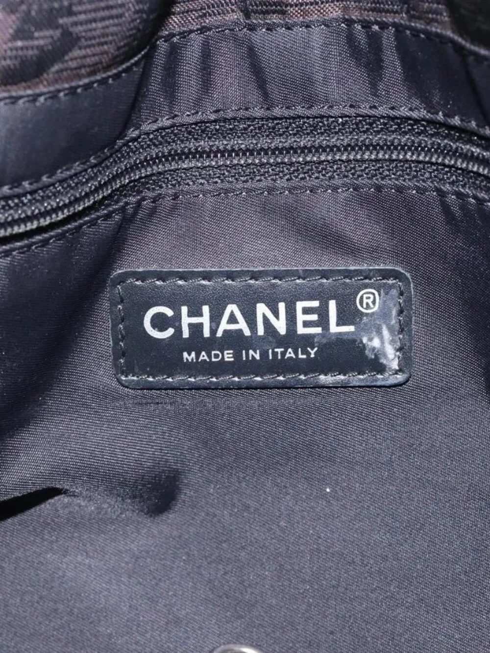 CHANEL New Travel Line Tote Bag Nylon Dark Brown Black CC Auth BA4258